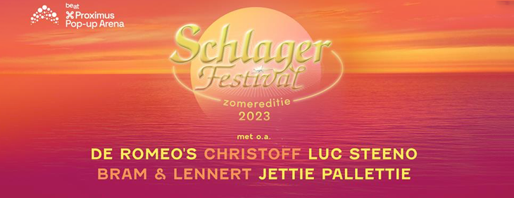 Jettie Pallettie, Bram & Lennert, De Romeo’s, Christoff en Luc Steeno komen op 15 juli naar de zomereditie van Het Schlagerfestival in Middelkerke