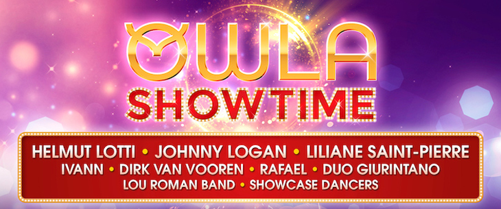 Johnny Logan, Helmut Lotti en Liliane Saint-Pierre schitteren in zomerspektakel ‘OWLA Showtime’ Johnny Logan, Helmut Lotti en Liliane Saint-Pierre schitteren in zomerspektakel ‘OWLA Showtime’