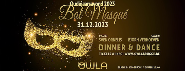 Dinner & Dance met dj's Sven Ornelis en Bjorn Verhoeven tijdens 'Bal Masqué' op oudejaarsavond in OWLA Brugge Dinner & Dance met dj's Sven Ornelis en Bjorn Verhoeven tijdens 'Bal Masqué' op oudejaarsavond in OWLA Brugge