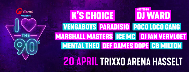 K's Choice, Vengaboys, Marshall Masters en Ice Mc op 'I love the 90's' K's Choice, Vengaboys, Marshall Masters en Ice Mc op 'I love the 90's'