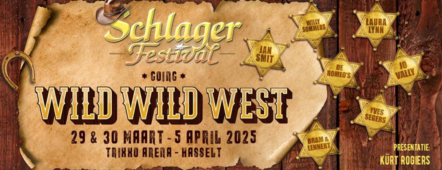 Jo Vally, De Romeo’s, Bram & Lennert en Yves Segers komen volgend jaar naar de ‘Wild Wild West-editie van Het Schlagerfestival Jo Vally, De Romeo’s, Bram & Lennert en Yves Segers komen volgend jaar naar de ‘Wild Wild West-editie van Het Schlagerfestival