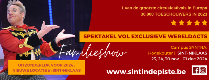 ‘Sint in de Piste’ dit jaar wél op nieuwe locatie in Sint-Niklaas ‘Sint in de Piste’ dit jaar wél op nieuwe locatie in Sint-Niklaas