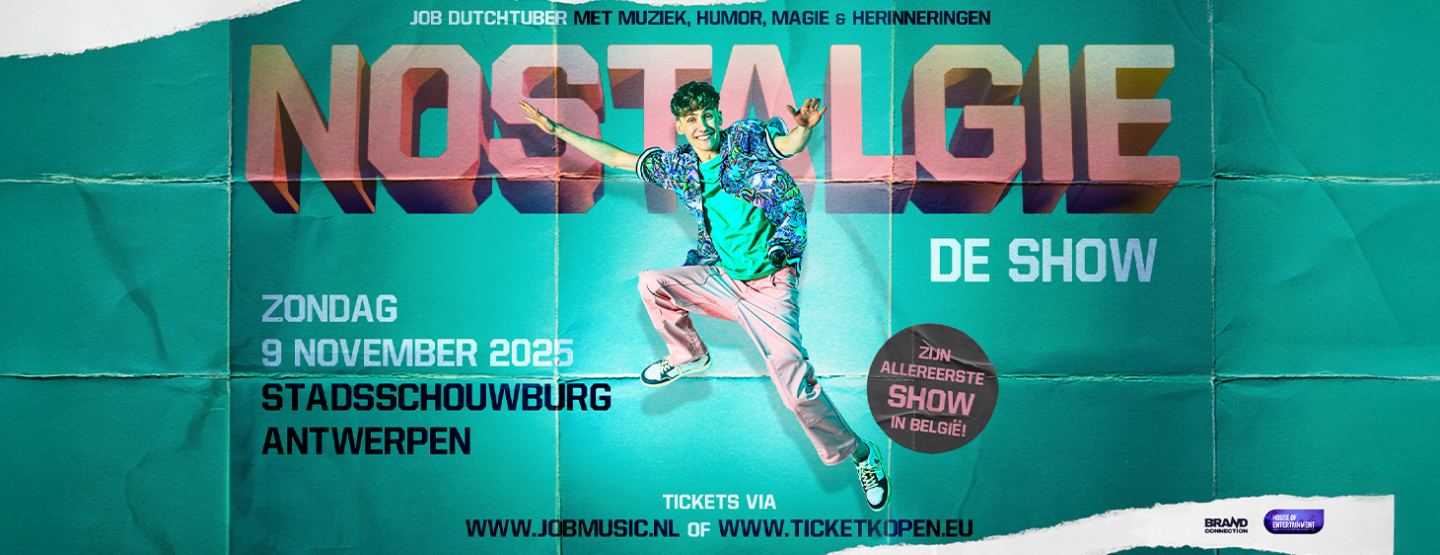 Extra show in Stadsschouwburg Antwerpen voor online sensatie JOB Extra show in Stadsschouwburg Antwerpen voor online sensatie JOB