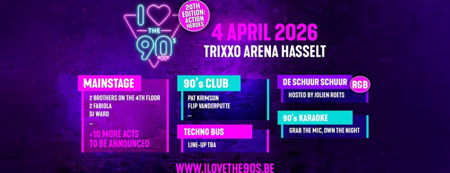 I love the 90's – The party pakt uit met heerlijke nieuwe stages en partyzones op jubileumeditie in Hasselt I love the 90's – The party pakt uit met heerlijke nieuwe stages en partyzones op jubileumeditie in Hasselt
