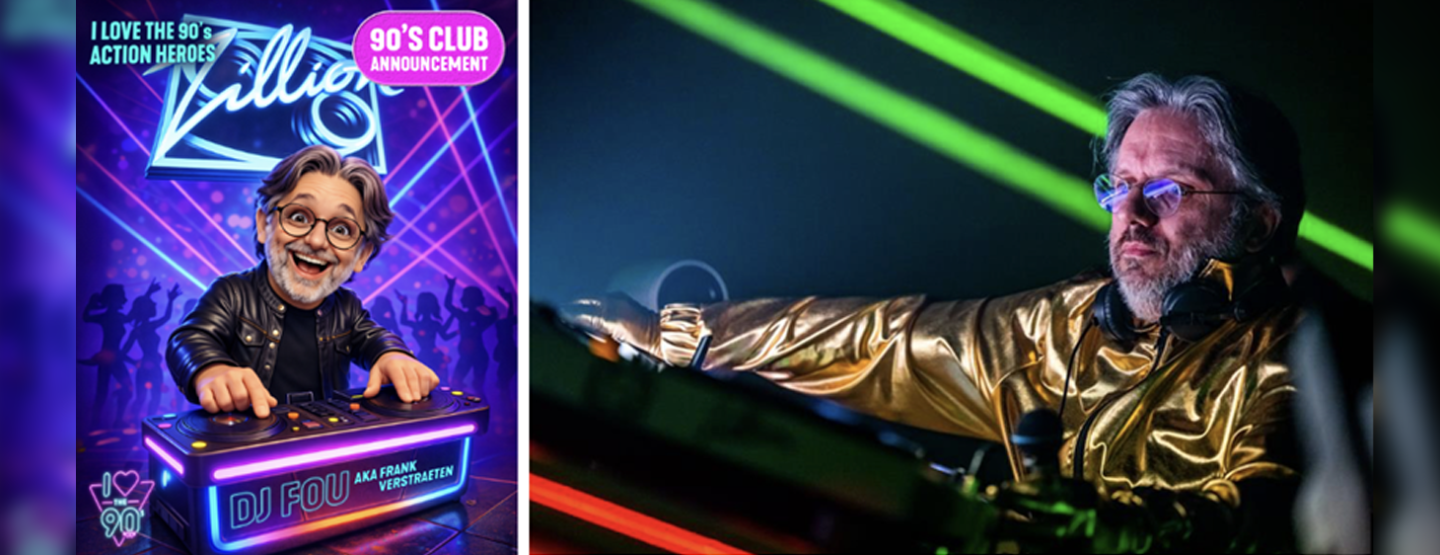 DJ Fou (Frank Verstraeten) brengt met exclusieve pin-up set Zillion-madness naar jubileumeditie 'I love the 90's - The party' DJ Fou (Frank Verstraeten) brengt met exclusieve pin-up set Zillion-madness naar jubileumeditie 'I love the 90's - The party'