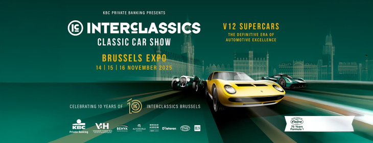 10de InterClassics Brussels pakt komend weekend uit met 800 wagens, waaronder V12 Supercars en unieke Formule 1-wagens